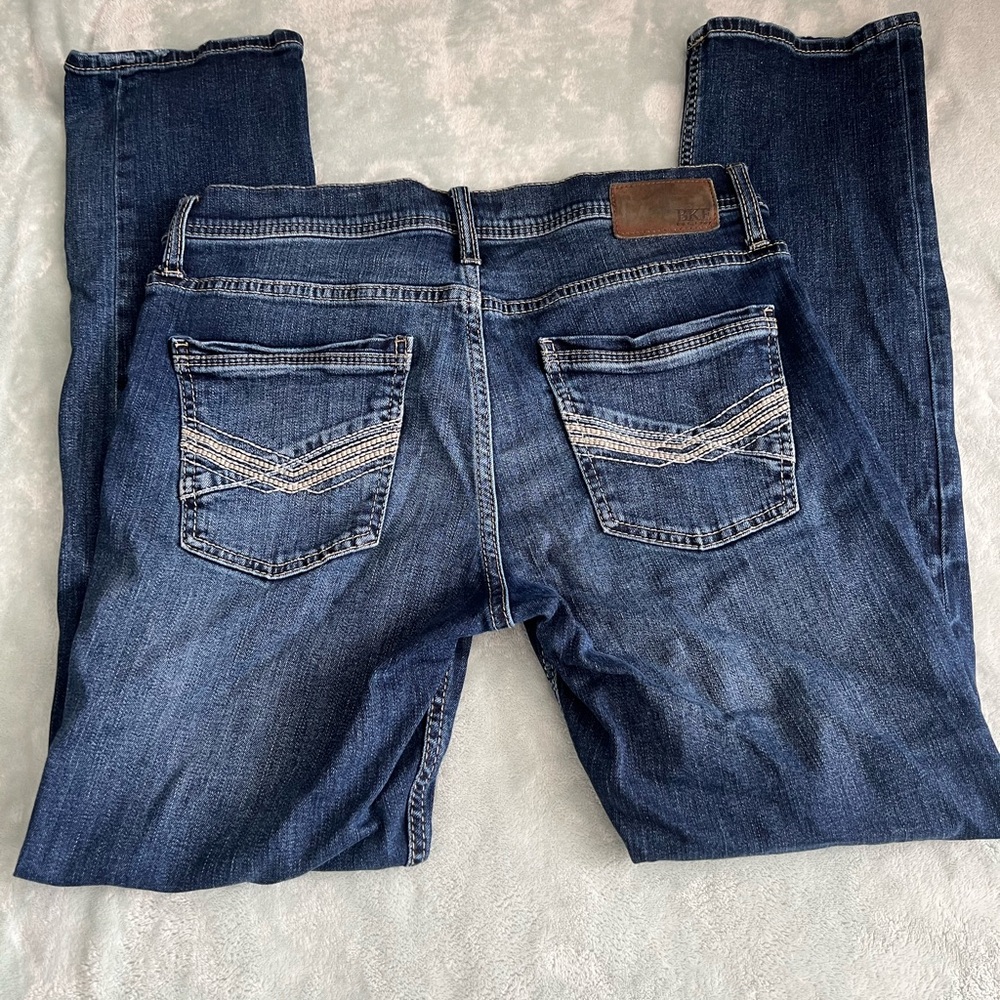 BKE Men's Jake Straight Jeans - Dark Blue